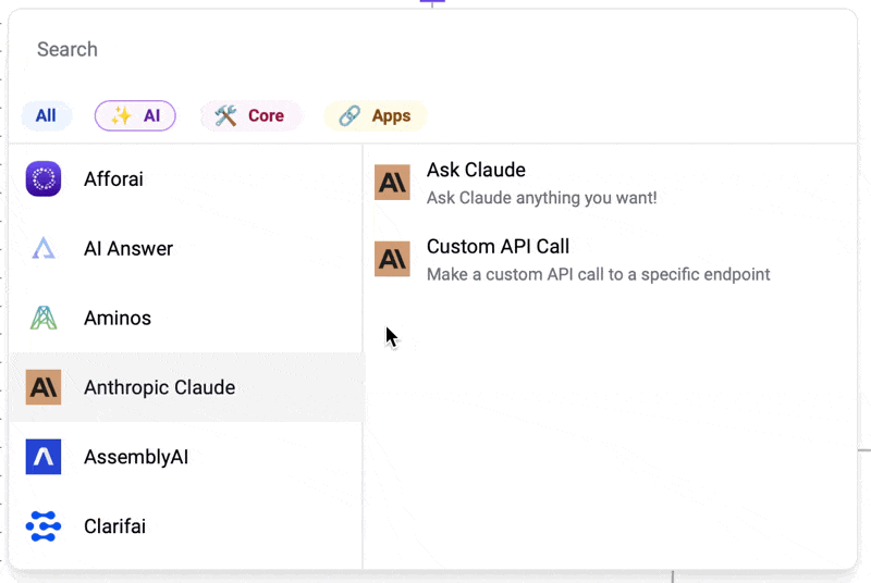 Blocchi Activepieces per&nbsp;interagire con altri modelli AI  